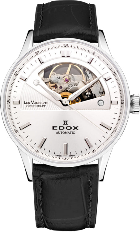 Edox Watch Les Vauberts Open Heart Automatic 85019 3A AIN Image 1