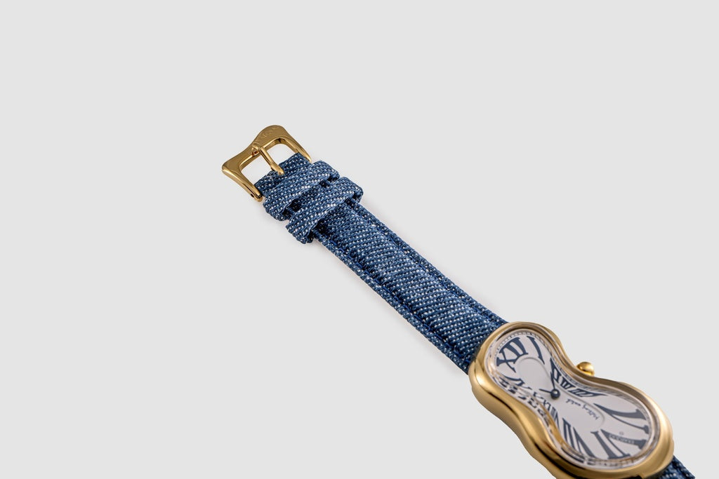 Exaequo Classic Melting PVD Yellow Gold White Denim Watch EX0002.0012 Image 4