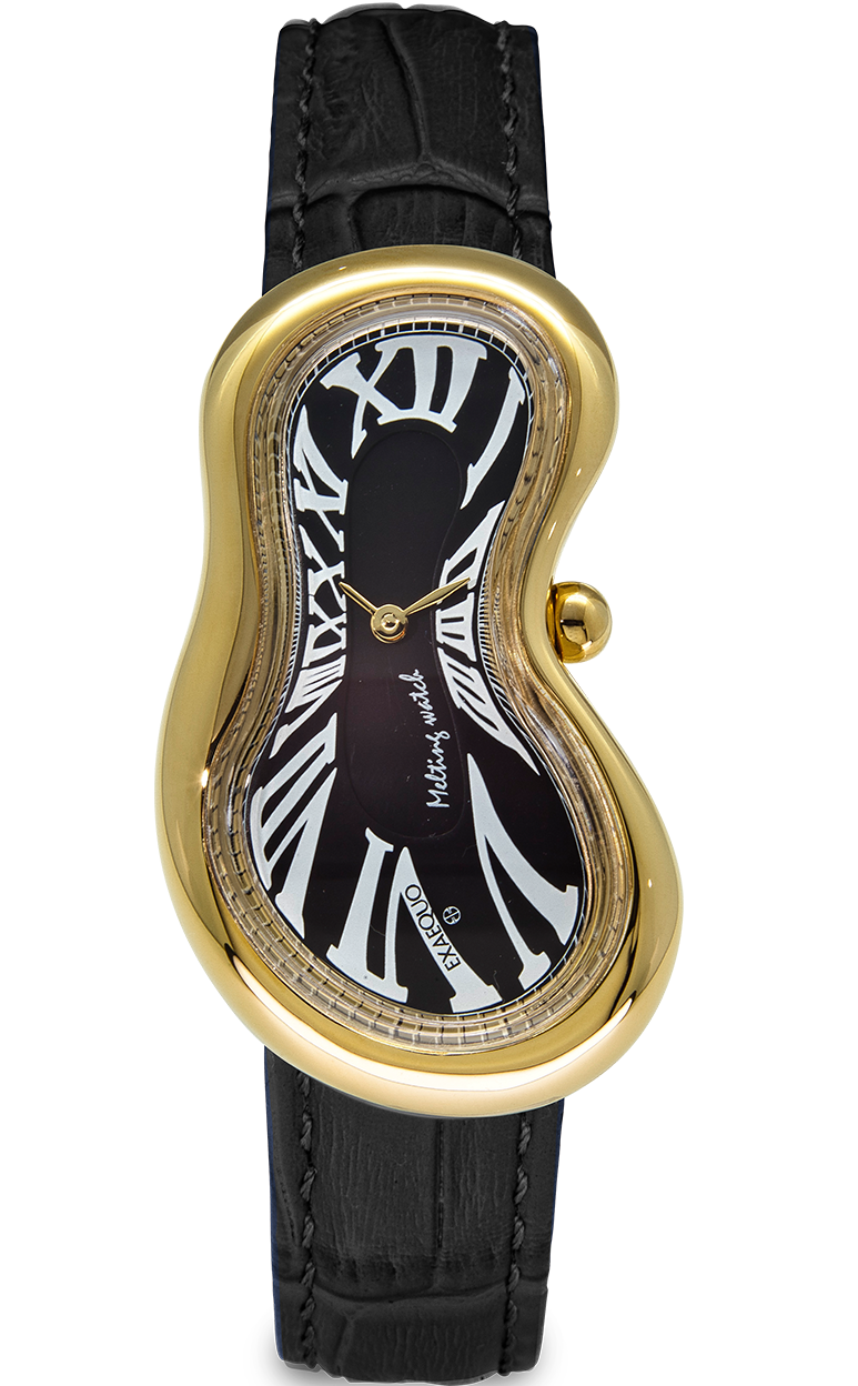 Exaequo Classic Melting Watch PVD Yellow Gold Black Dial Watch EX0002.0001 Image 1