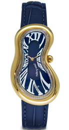 Exaequo Classic Melting Watch PVD Yellow Gold Blue Dial Watch EX0002.0004 Image 1