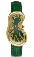 Exaequo Classic Melting Watch PVD Yellow Gold Green Dial Watch EX0002.0005 Image 1