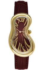 Exaequo Classic Melting Watch PVD Yellow Gold Italian Burgundy Dial Watch EX0002.0006 Image 1