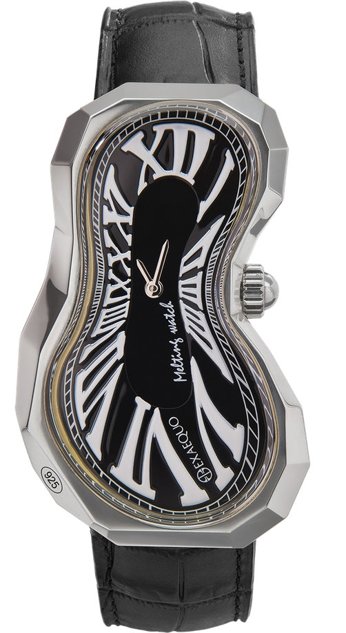 Exaequo Polyhedron 925 Silver Melting Black Dial Watch EX0101.0001 Image 1