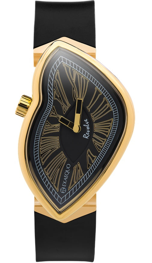 Exaequo Revolve Melting IP Yellow Gold Black Dial Watch EX0032.0001 Image 1