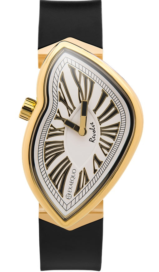 Exaequo Revolve Melting IP Yellow Gold White Dial Watch EX0032.0002 Image 1