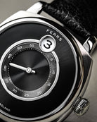 Fears Brunswick 40.5 Jump Hour Raven Black Leather Watch BS240.500A.113.047 Image 4