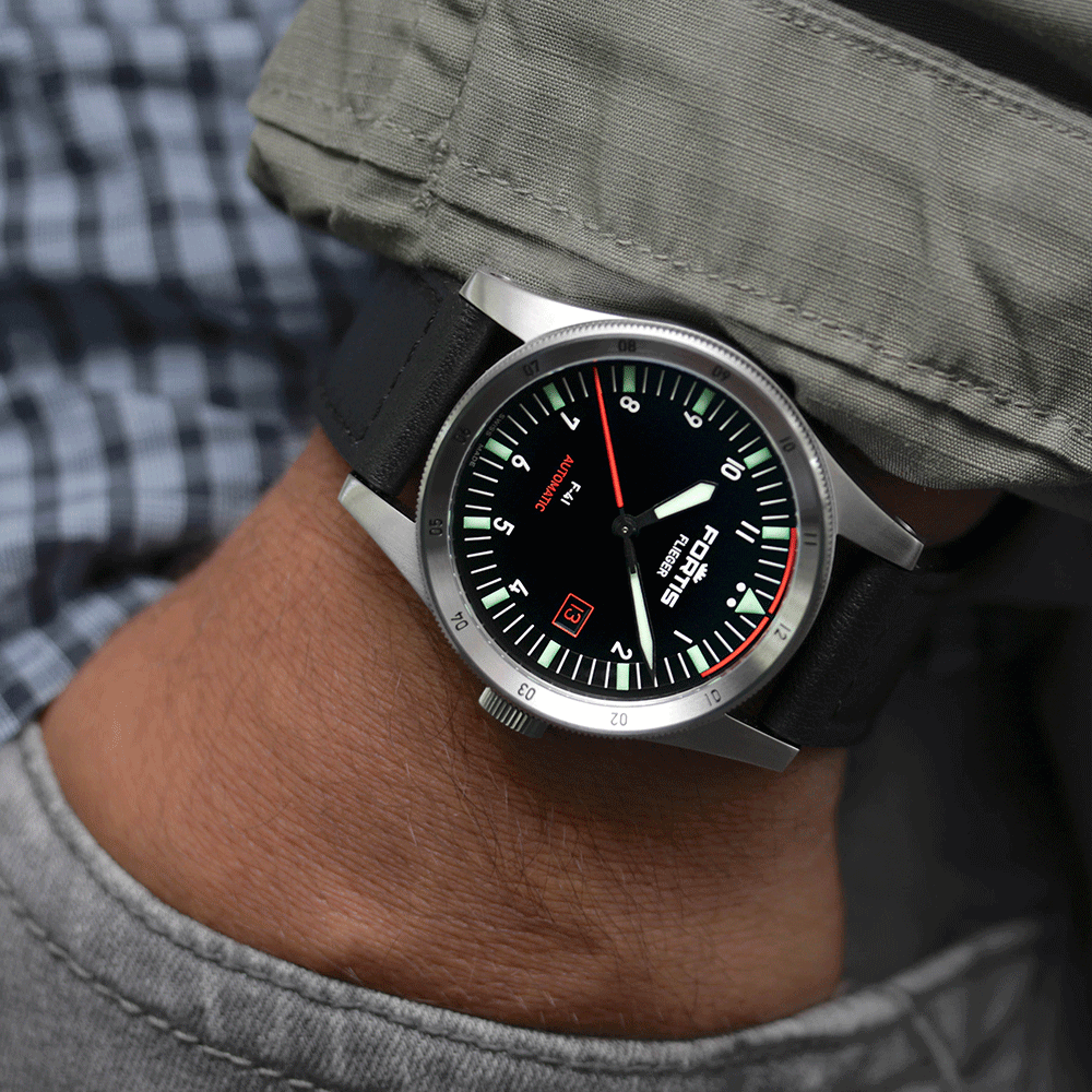 Fortis Flieger F-41 Automatic On Aviator Strap Watch F4220009 Image 8