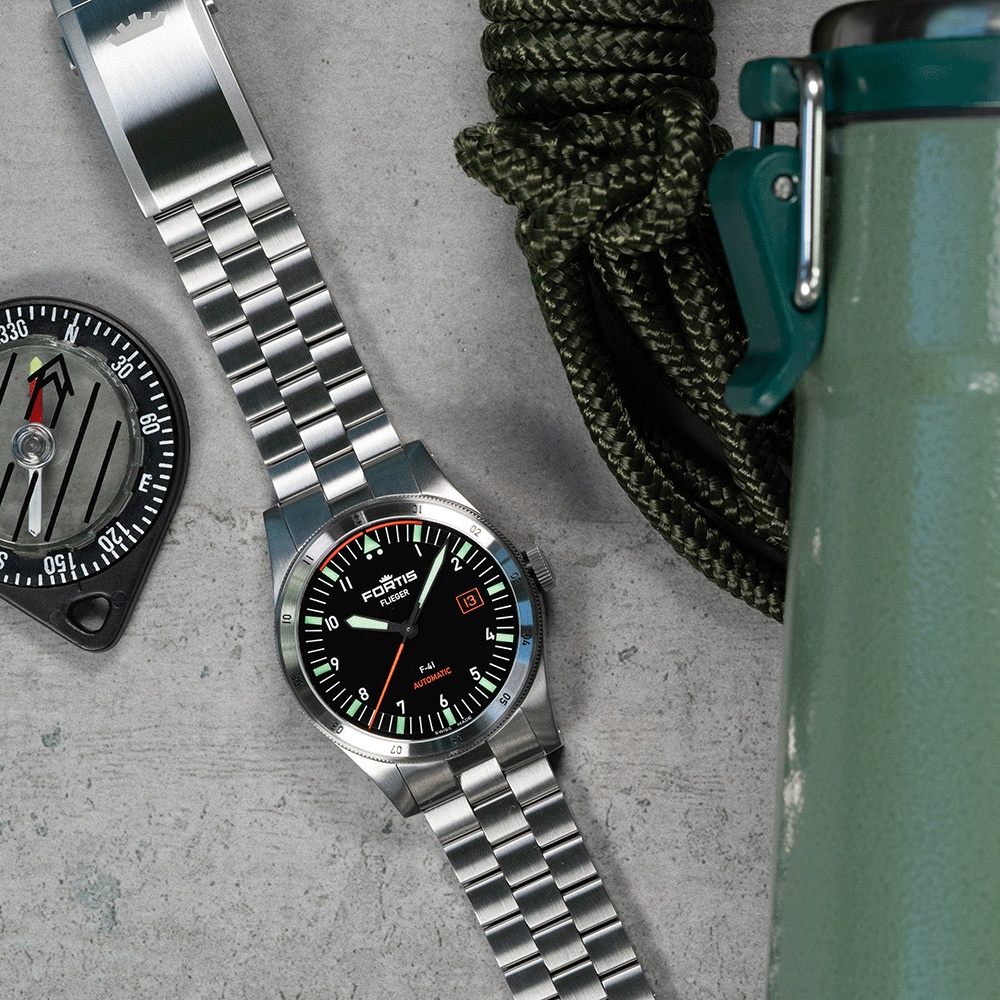 Fortis Flieger F-41 Automatic On Block Bracelet Watch F4220008 Image 8