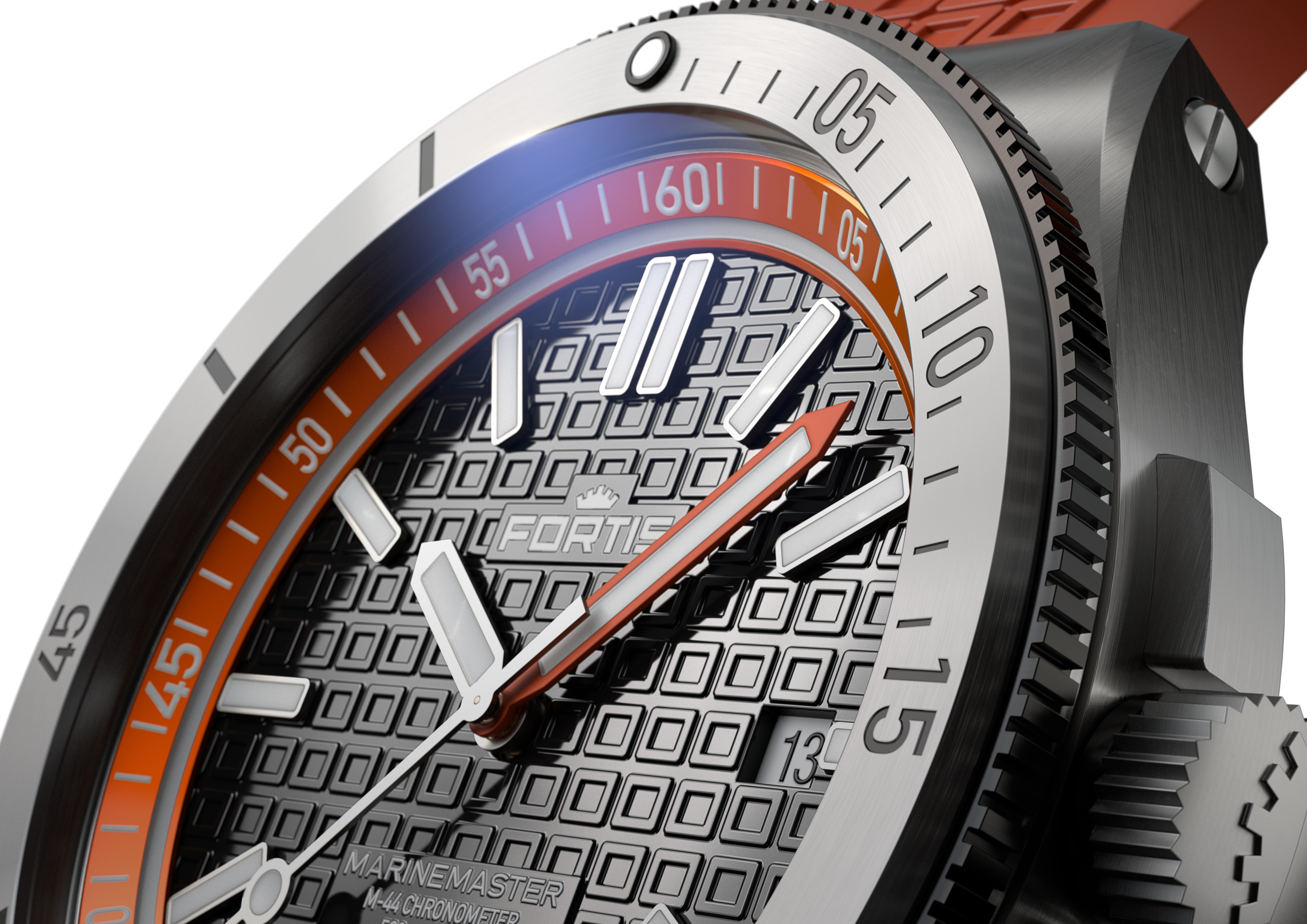 Fortis Marinemaster M-44 Amber Orange Watch F8120013 Image 2