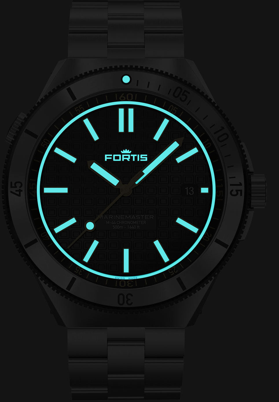 Fortis Marinemaster M 44 Black Resin Bracelet Watch F8120018 Image 2