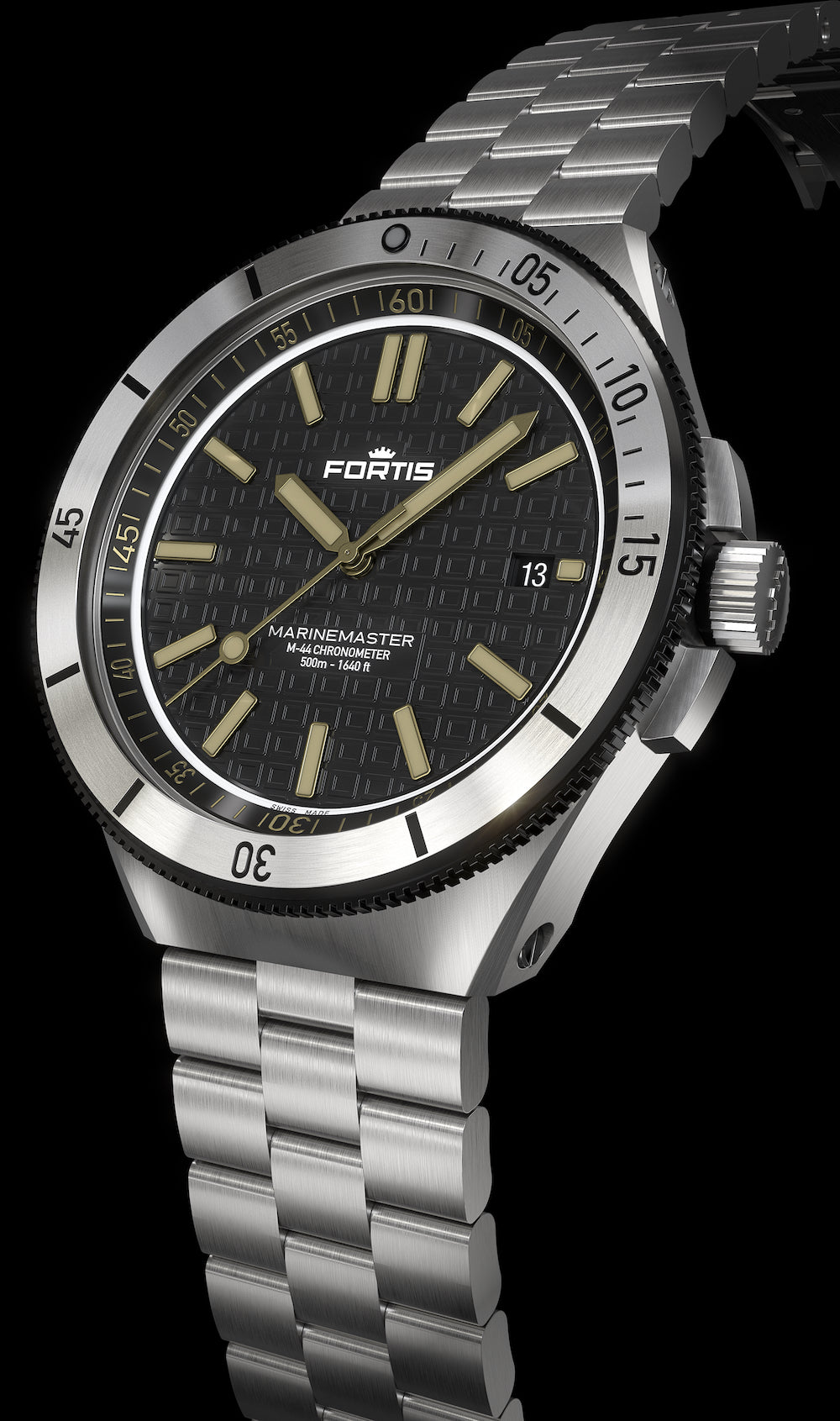 Fortis Marinemaster M 44 Black Resin Bracelet Watch F8120018 Image 4