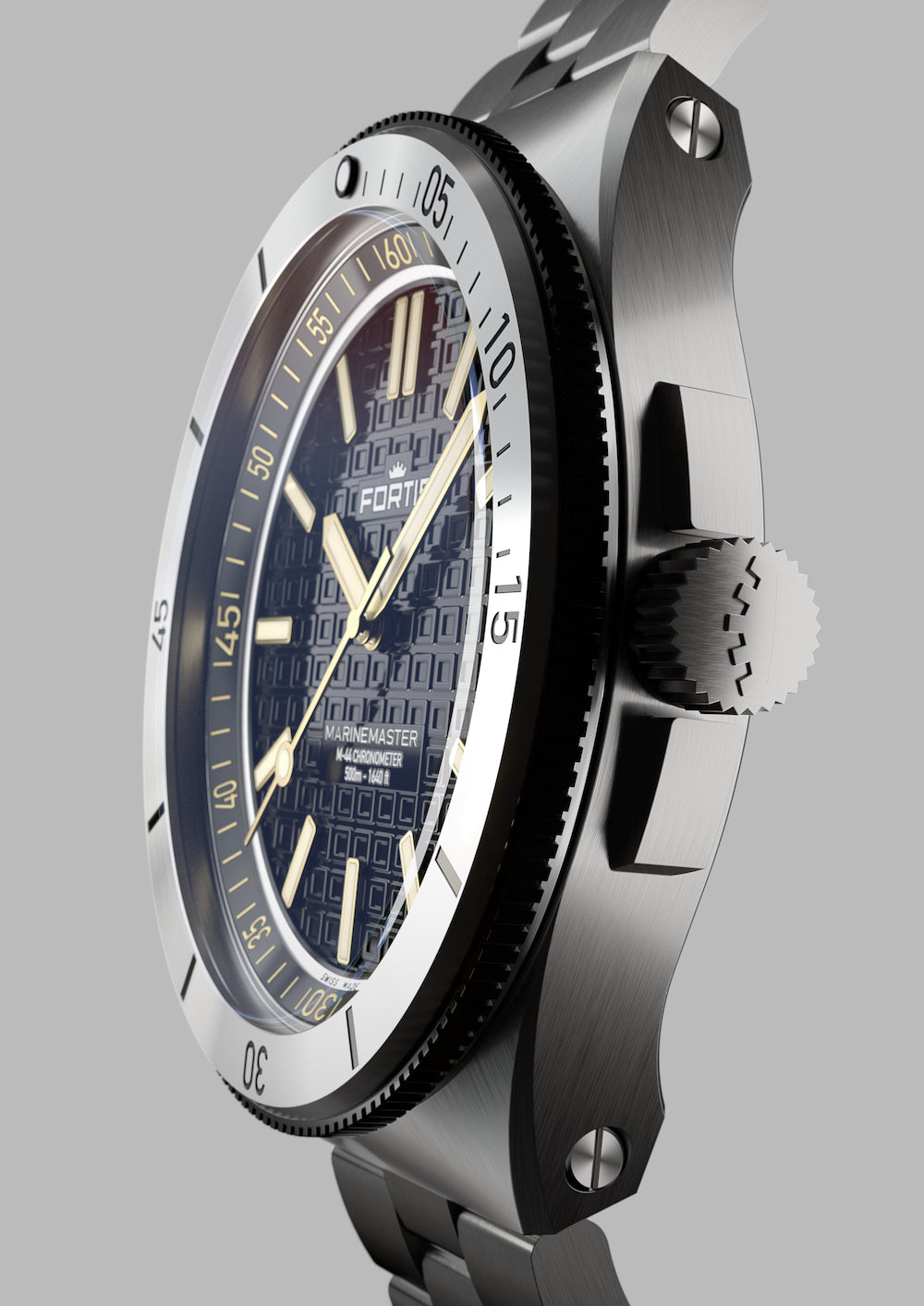Fortis Marinemaster M 44 Black Resin Bracelet Watch F8120018 Image 6