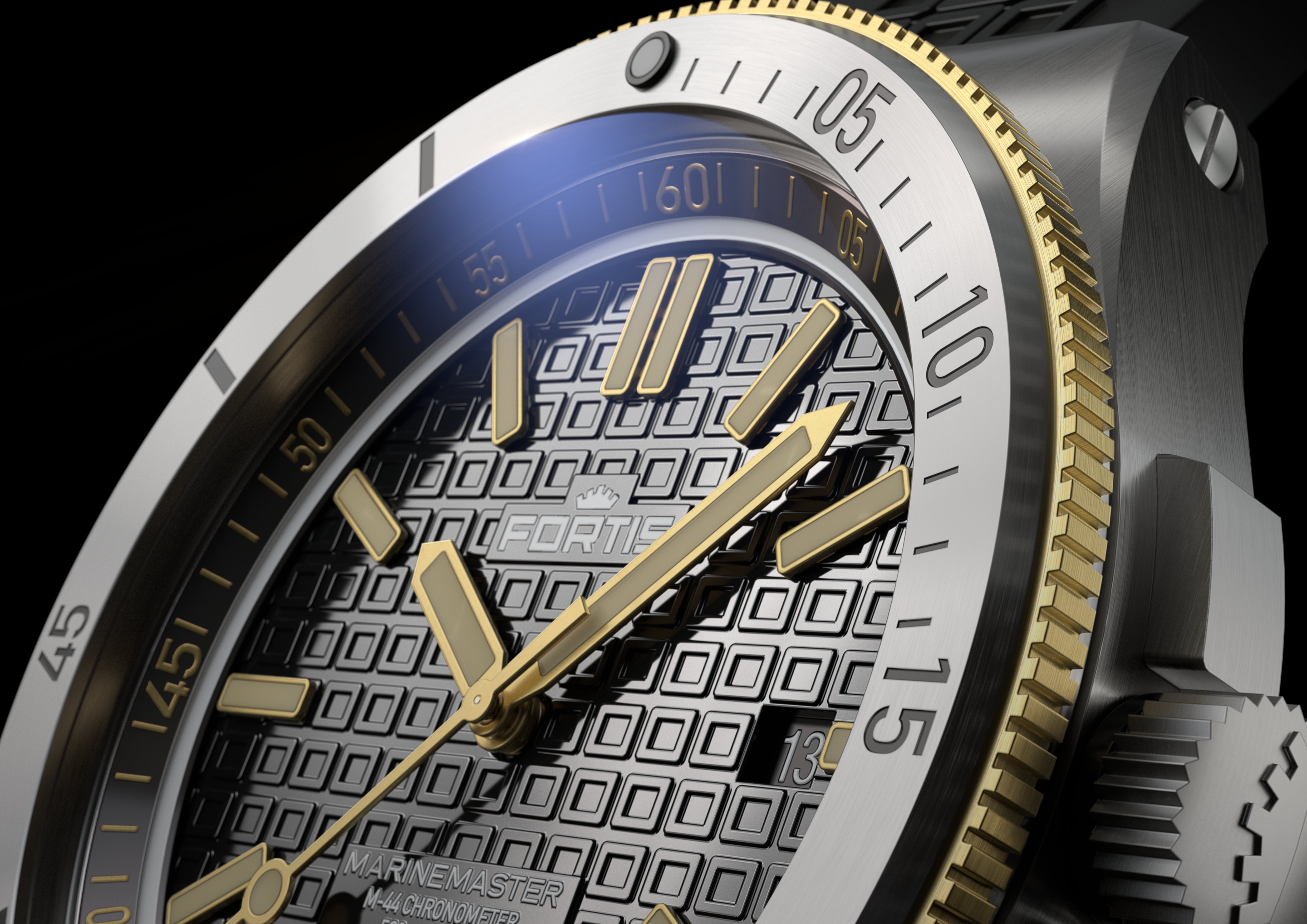 Fortis Marinemaster M 44 Black Resin Gold Limited Edition Watch F8120015 Image 2