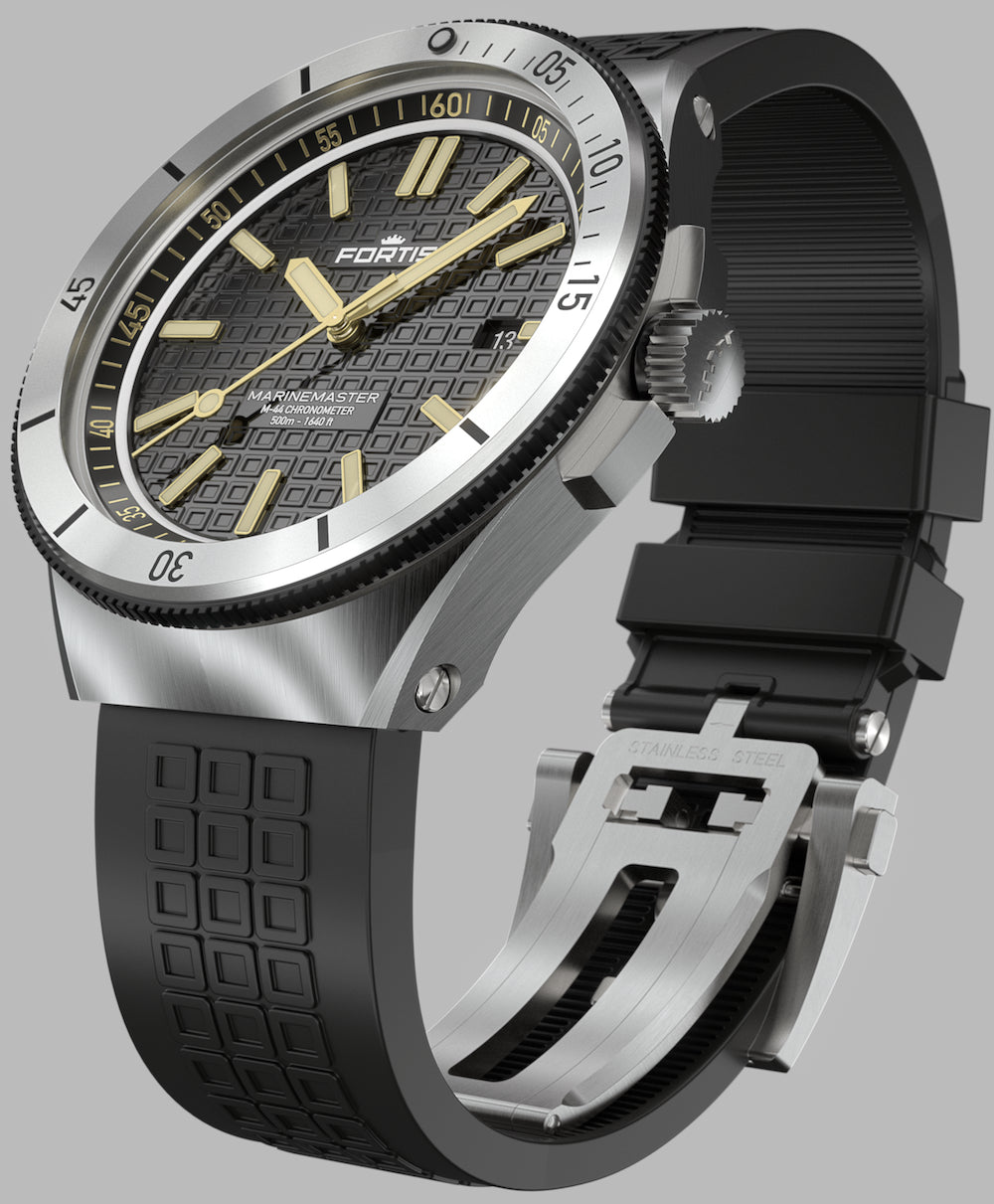 Fortis Marinemaster M 44 Black Resin Watch F8120017 Image 6