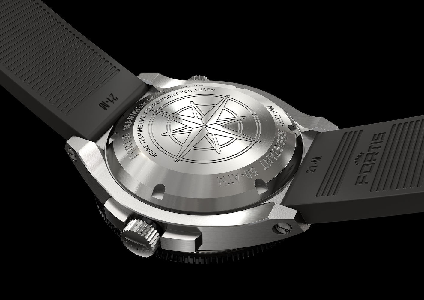 Fortis Marinemaster M 44 Black Resin Watch F8120017 Image 7
