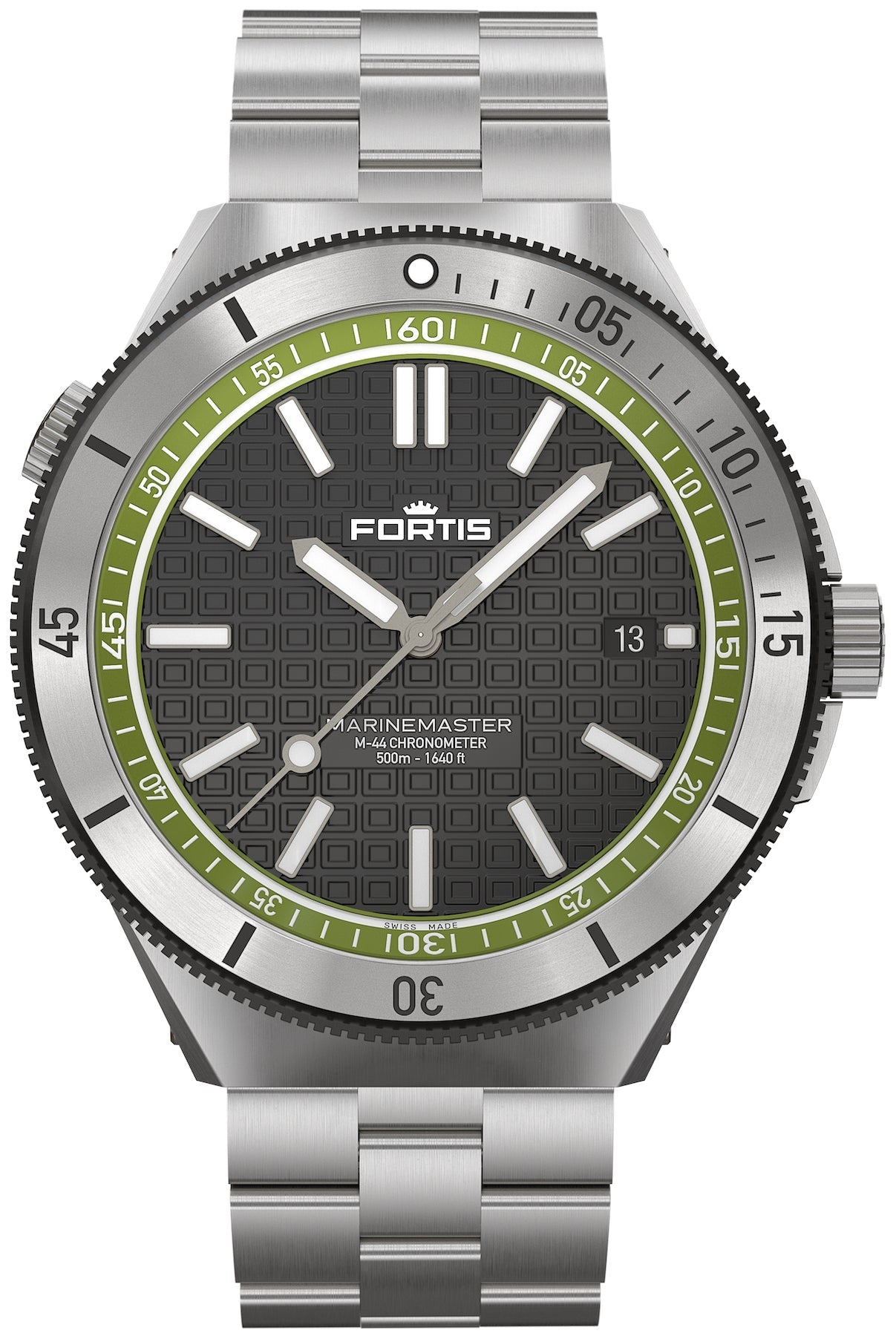 Fortis Marinemaster M 44 Woodpecker Green Bracelet Watch F8120020 Image 1
