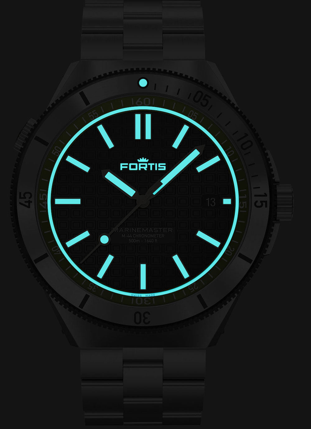 Fortis Marinemaster M 44 Woodpecker Green Bracelet Watch F8120020 Image 2