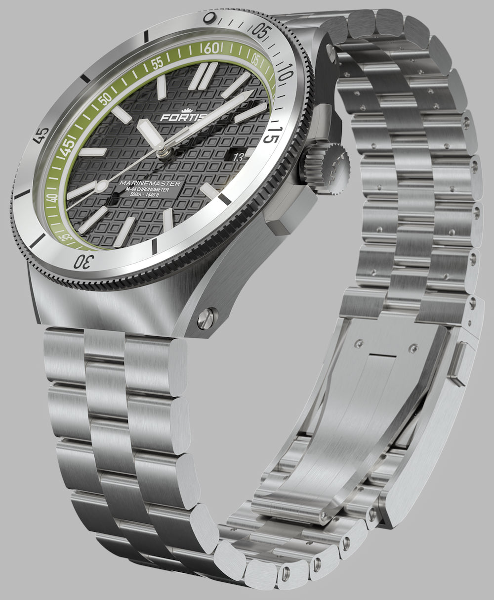 Fortis Marinemaster M 44 Woodpecker Green Bracelet Watch F8120020 Image 8