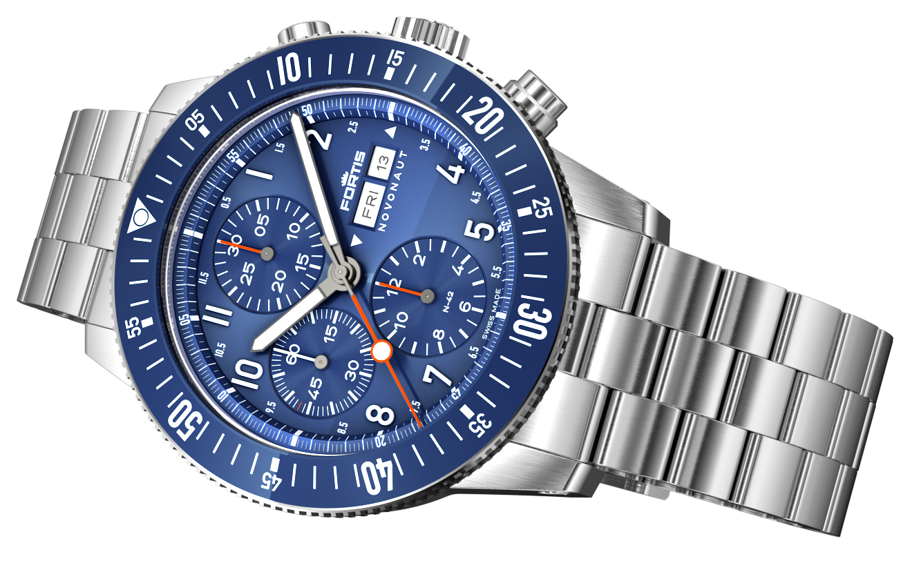 Fortis Novonaut N-42 Cobalt Blue Edition Bracelet Watch F2040012 Image 5