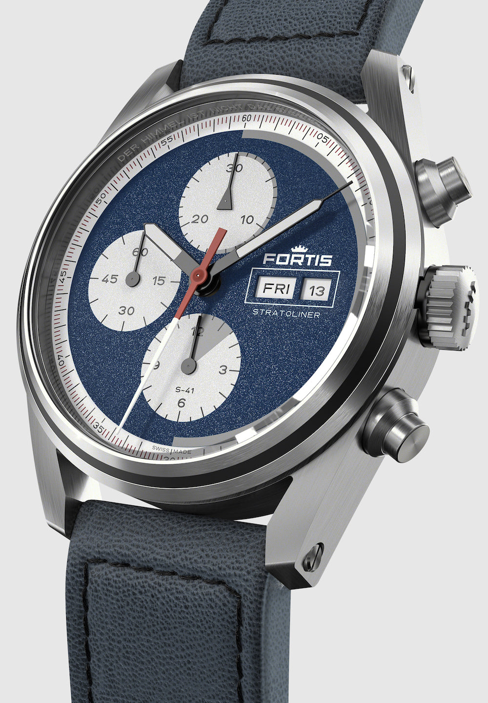 Fortis Stratoliner Blue Japan Aviator Strap Watch F2340017 Image 4