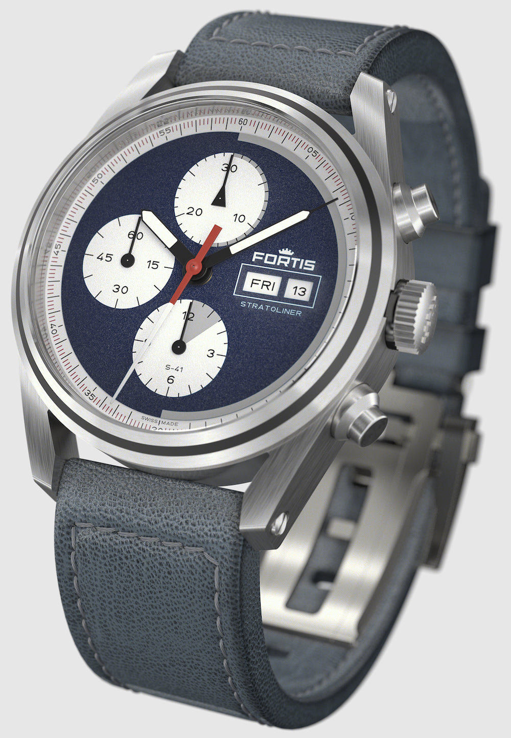 Fortis Stratoliner Blue Japan Aviator Strap Watch F2340017 Image 6
