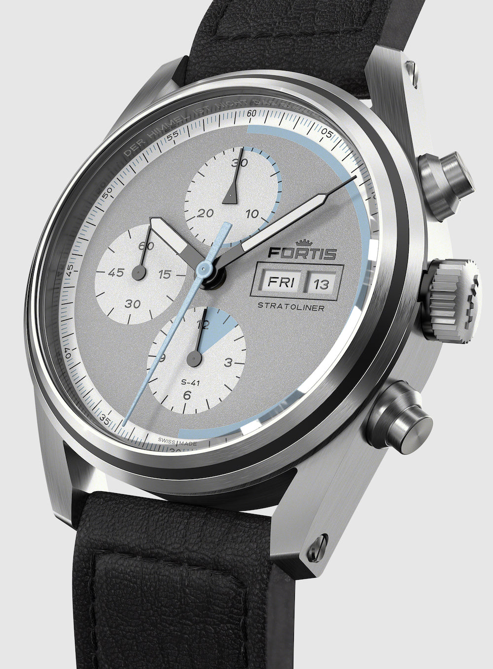Fortis Stratoliner Cool Grey Aviator Strap Watch F2340015 Image 5