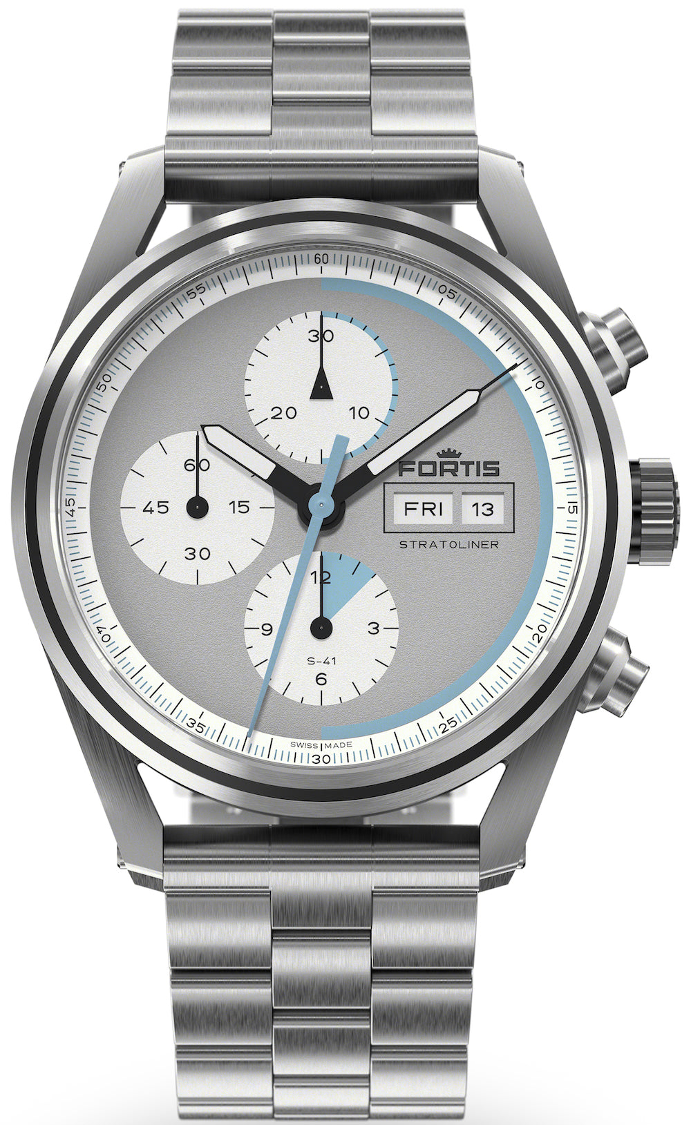 Fortis Stratoliner Cool Grey Bracelet Watch F2340007 Image 1