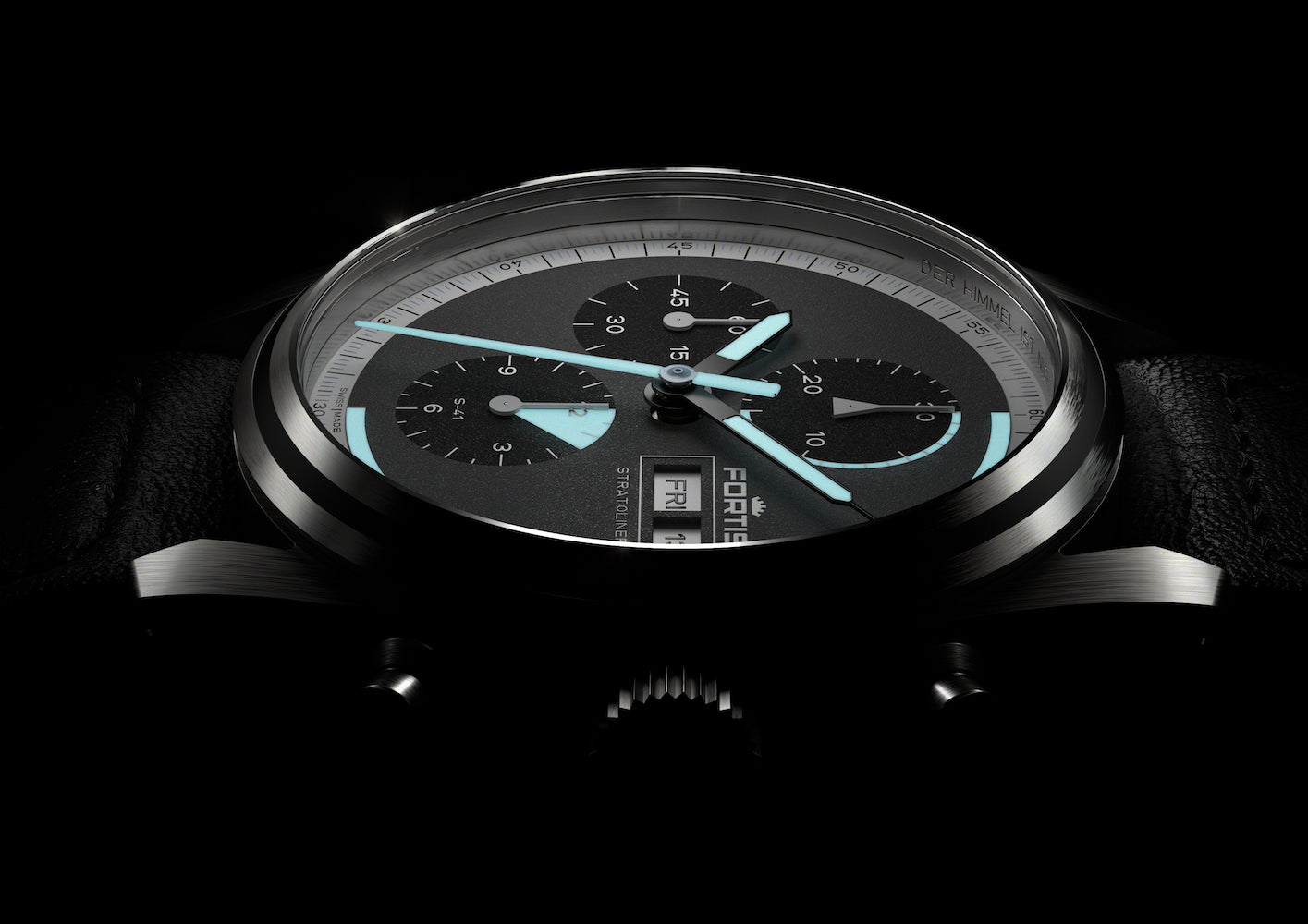 Fortis Stratoliner Cosmic Grey Aviator Strap Watch F2340016 Image 6