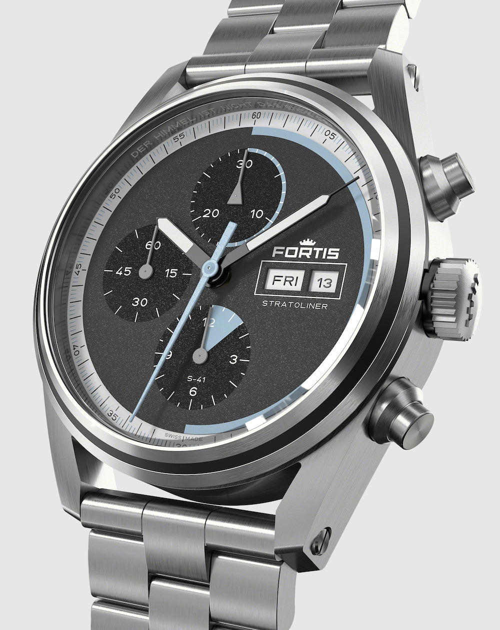 Fortis Stratoliner Cosmic Grey Bracelet Watch F2340008 Image 5