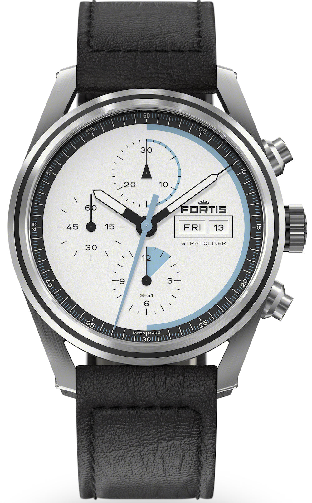 Fortis Stratoliner White Dust Aviator Strap Watch F2340014 Image 1