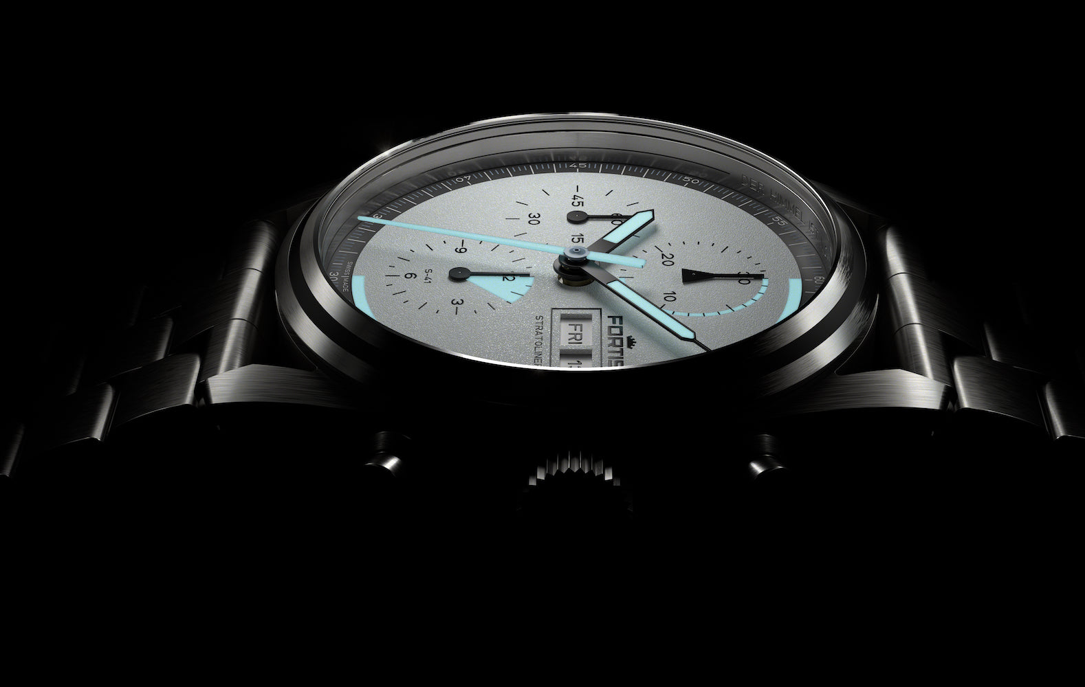Fortis Stratoliner White Dust Bracelet Watch F2340006 Image 6