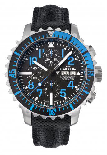 Fortis Watch Aquatis Marinemaster Chronograph Blue 671.15.45 LP Image 1