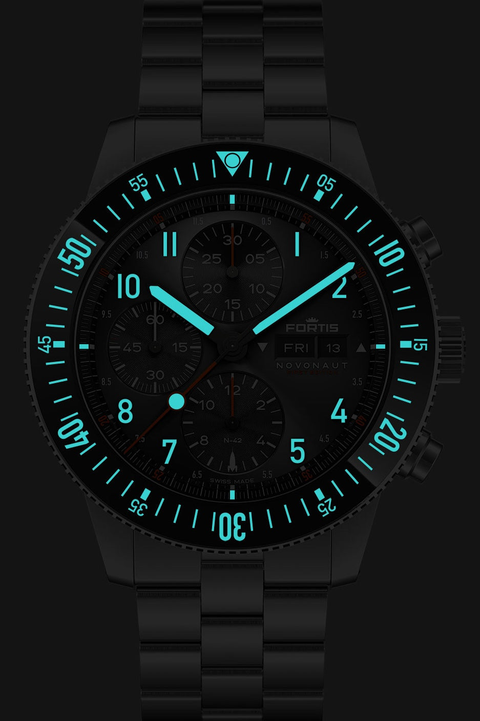 Fortis Watch Novonaut N-42 First Edition Bracelet Limited Edition F2040010 Image 2