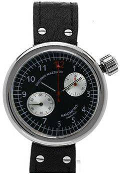 Giuliano Mazzuoli Manometro Chronograph Black Dial MC01N Black Strap Image 1