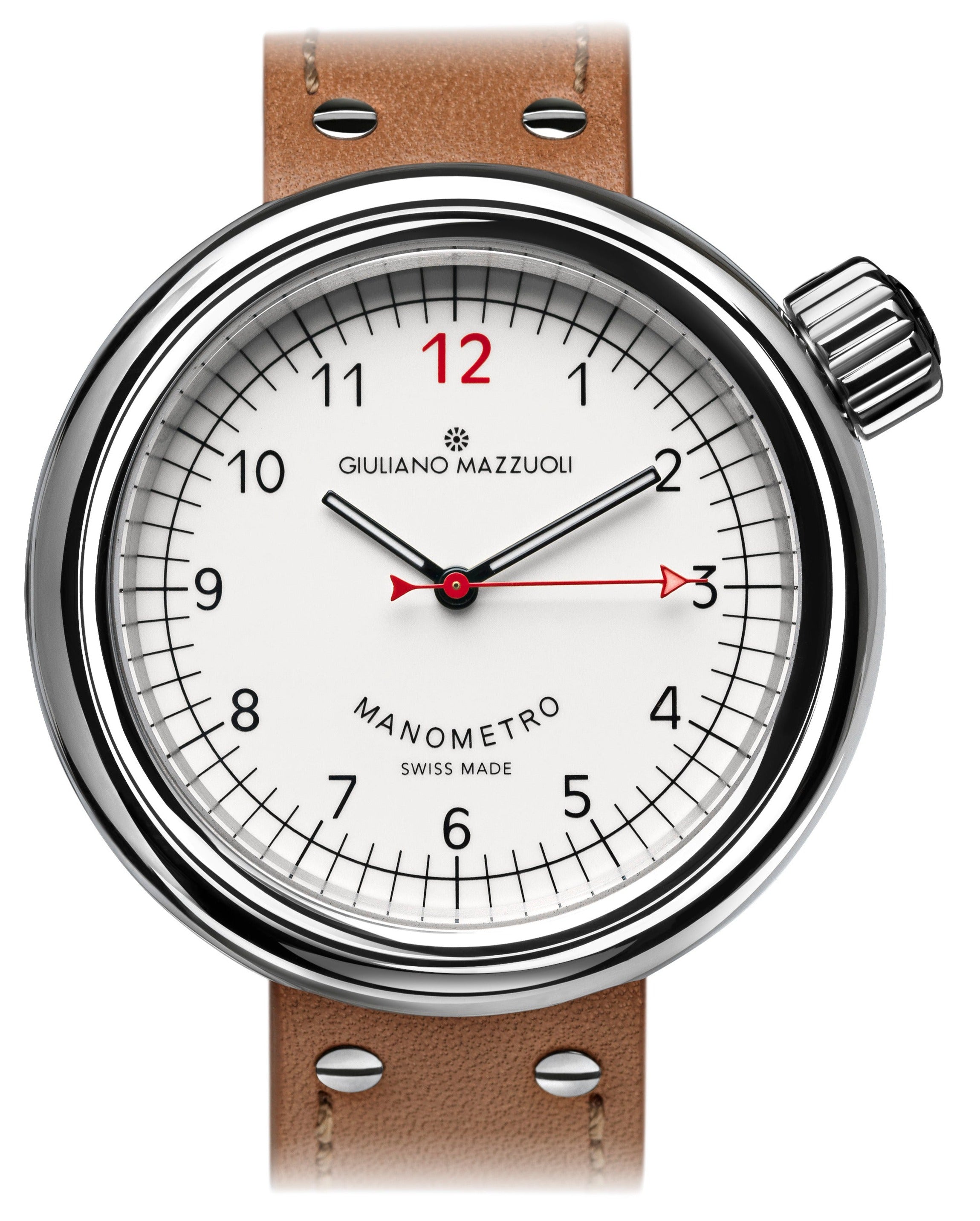 Giuliano Mazzuoli Manometro Polished White Watch MRP05N Image 1