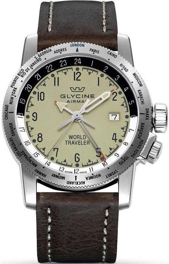 Glycine Watch Airman World Traveler 3939.15.LB7BF Image 1