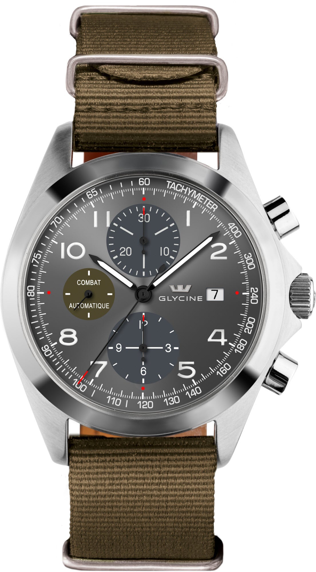 Glycine Watch Combat Chronograph Grey Black 3924.10AT-TB2 Image 1