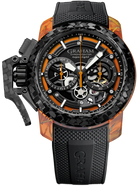 Graham Chronofighter Superlight Carbon Skeleton Translucent Orange Watch 2CCCK.O01A Black Rubber Image 1