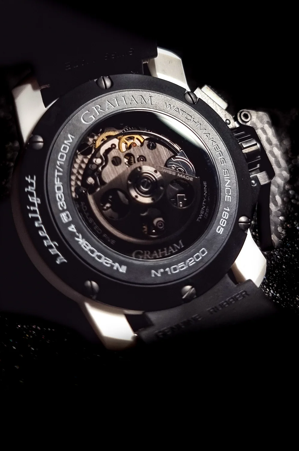 Graham Chronofighter Superlight Carbon Skeleton Watch 2CCCK.W01A Black Rubber Image 2