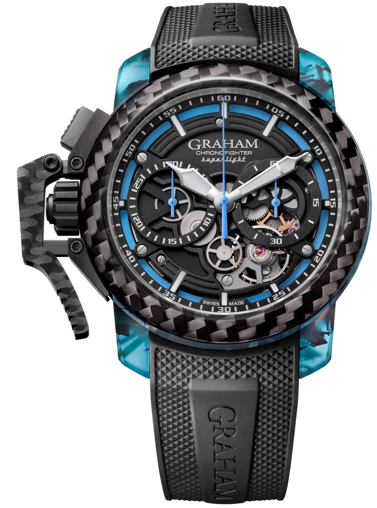 Graham Chronofighter Superlight Carbon Strip Skeleton Blue Watch 2CCCK.U01A Image 1