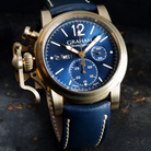 Graham Chronofighter Vintage Bronze Blue Watch 2CVAK.U01A Blue Leather Image 5