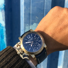 Graham Chronofighter Vintage Bronze Blue Watch 2CVAK.U01A Blue Leather Image 6