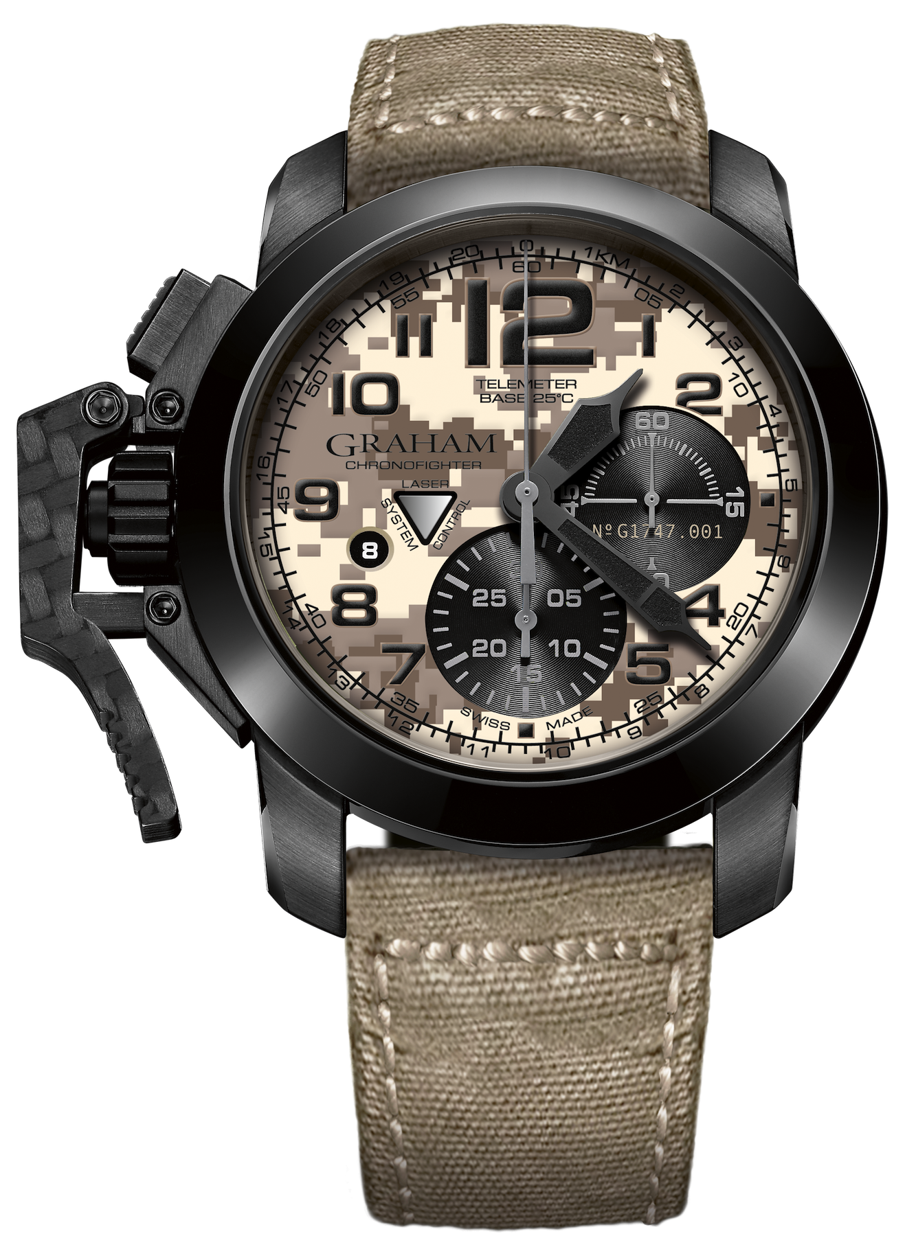 Graham Watch Chronofighter Black Arrow Digicamo 2CCAU.E05A.BEIGE CANVAS Image 1