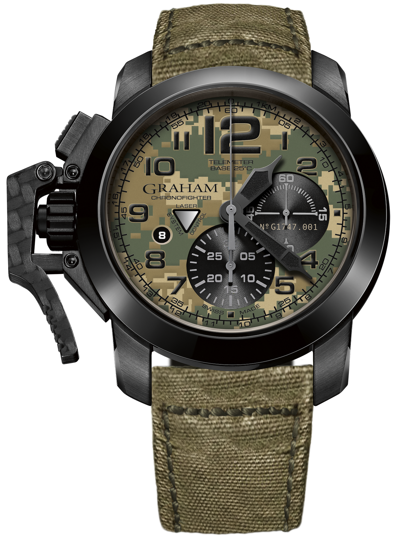 Graham Watch Chronofighter Black Arrow Digicamo 2CCAU.G05A.GREEN CANVAS Image 1