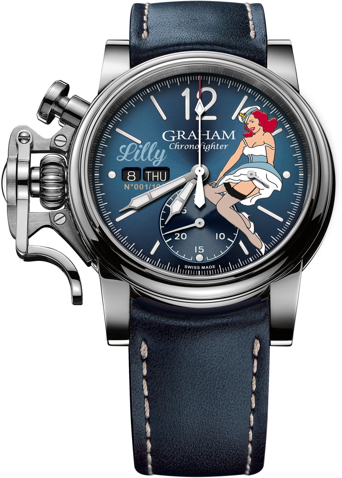 Graham Watch Chronofighter Vintage Nose Art Lilly Limited Edition 2CVAS.U05A.L129S Image 1
