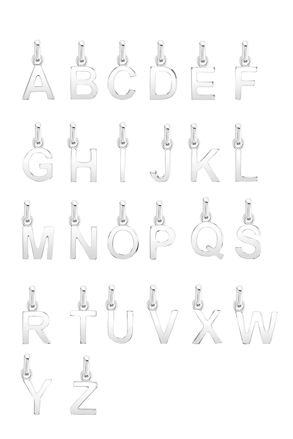 Little Star Sterling Silver Heart Alphabet Letter Customisable Pendant LSC0387_2