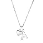 Little Star Sterling Silver Heart Alphabet Letter Customisable Pendant LSC0387