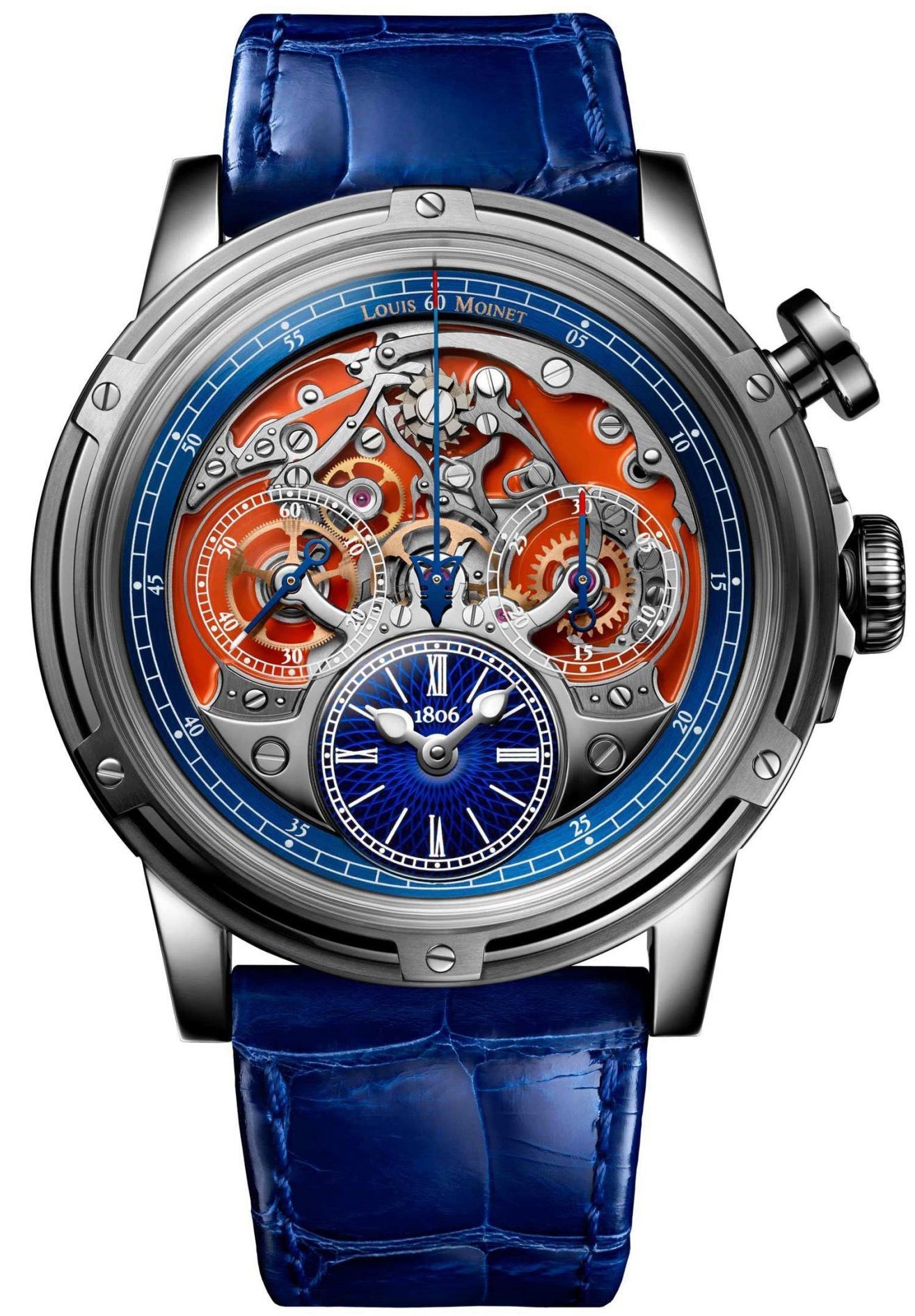 Louis Moinet Watch Memoris Superlight Blue Orange Limited Edition LM-79.20.30 Image 1