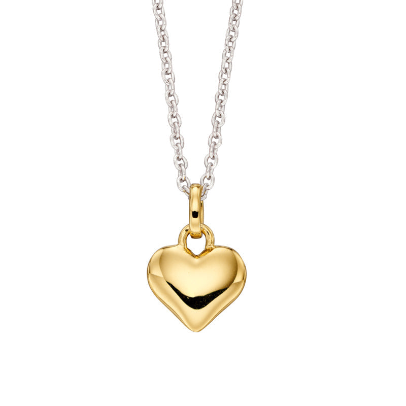 Little Star Sterling Silver Yellow Gold Plated Ella Heart Childs Necklace LSN0192