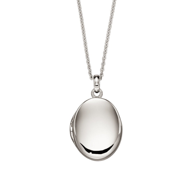 Little Star Sterling Silver Orla Medium Oval Childs Locket Necklace LSN0345